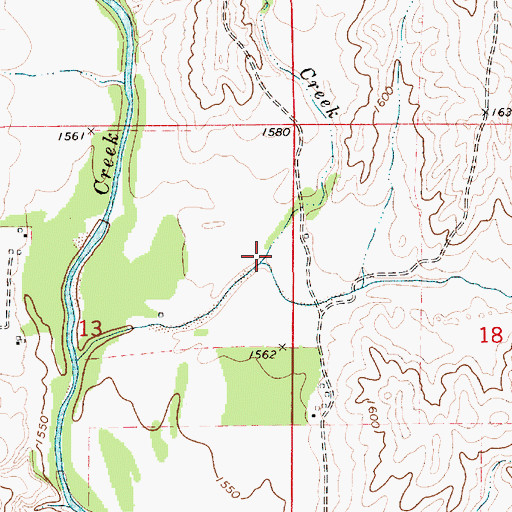 Topographic Map of Threemile Creek, KS