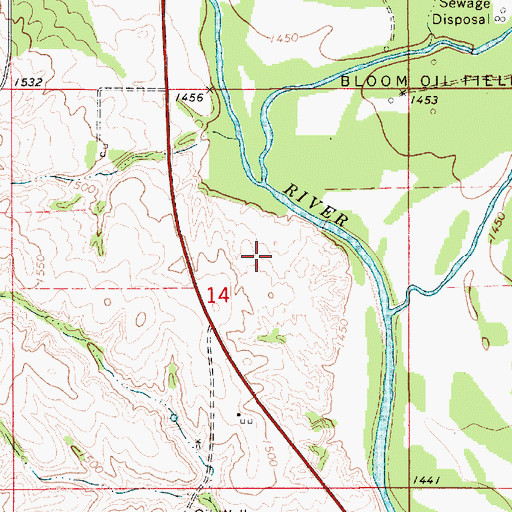Topographic Map of Elm Creek, KS
