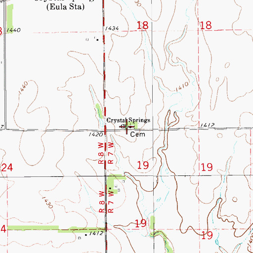 Topographic Map of Crystal Springs Mennonite Church, KS