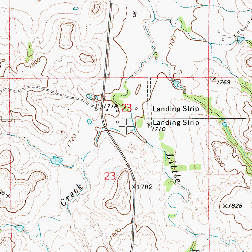 Topographic Map of Pump Creek, KS