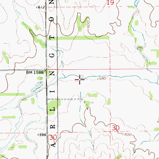 Topographic Map of Wolf Creek, KS
