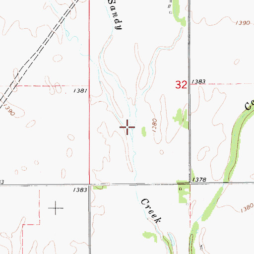 Topographic Map of Bachelor Creek, KS