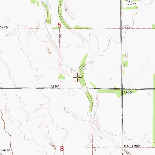 Topographic Map of Cottonwood Creek, KS