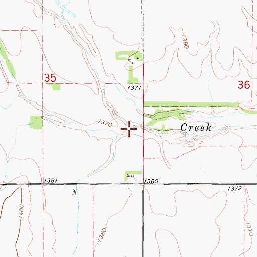 Topographic Map of West Branch Bluff Creek, KS