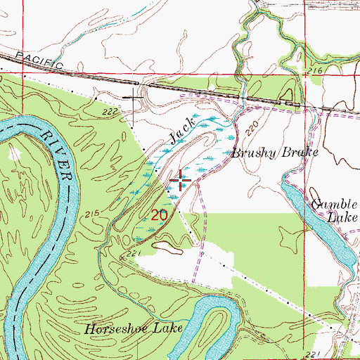 Topographic Map of Brushy Brake, AR