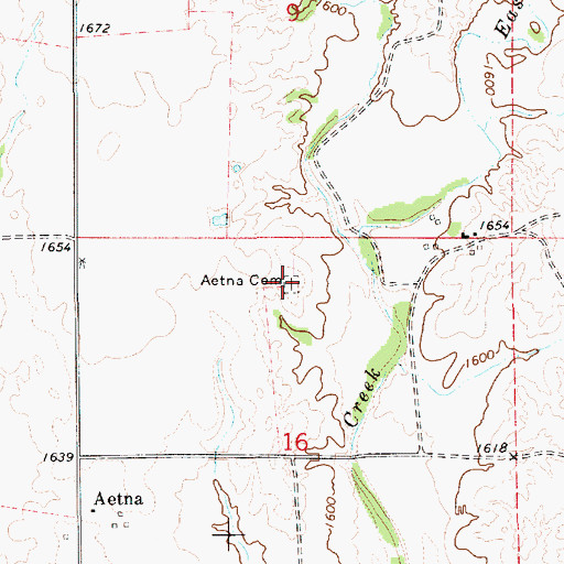 Topographic Map of Aetna Cemetery, KS