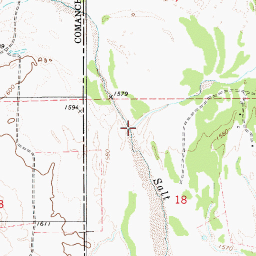 Topographic Map of Mule Creek, KS