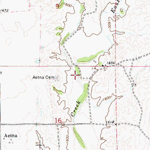 Topographic Map of East Dry Creek, KS