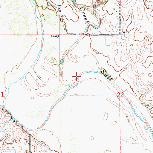 Topographic Map of Hackberry Creek, OK