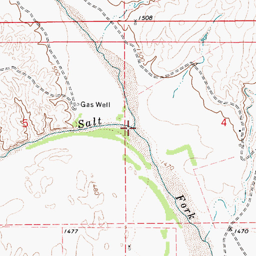 Topographic Map of Big Sandy Creek, KS