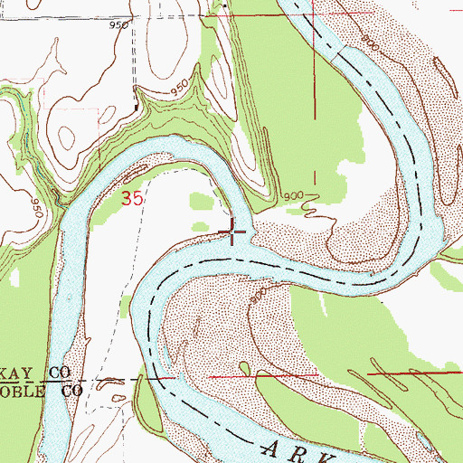 Topographic Map of Salt Fork Arkansas River, OK