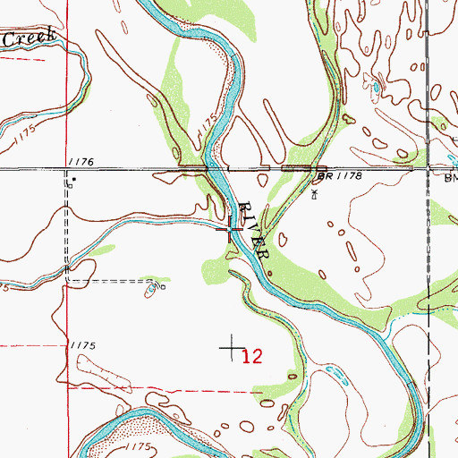 Topographic Map of Driftwood Creek, OK