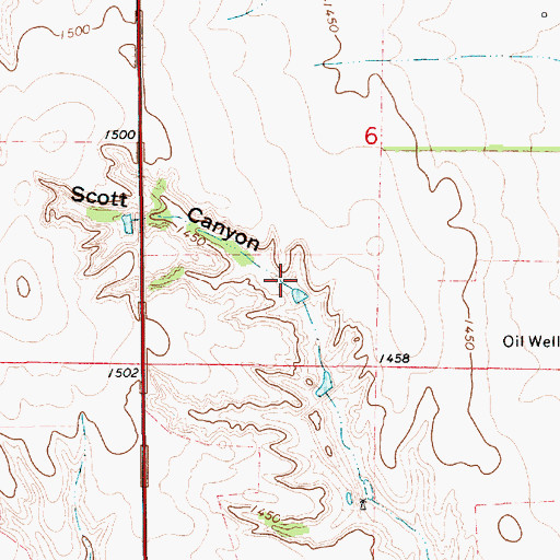 Topographic Map of Scott Canyon, KS