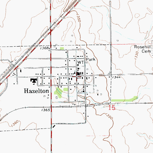 Topographic Map of Hazelton, KS