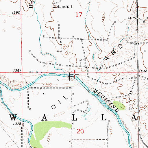 Topographic Map of Township of Nippawalla, KS