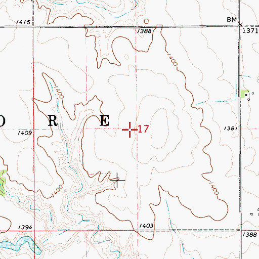 Topographic Map of Township of Moore, KS