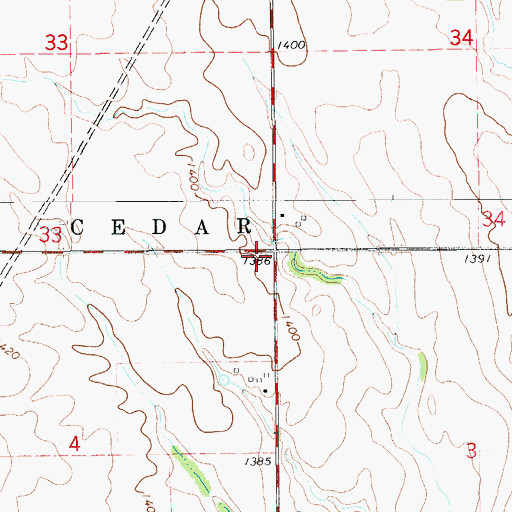Topographic Map of Township of Hazelton, KS