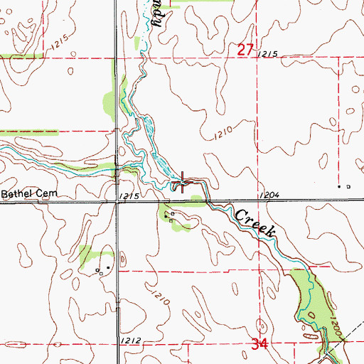 Topographic Map of Salty Creek, OK