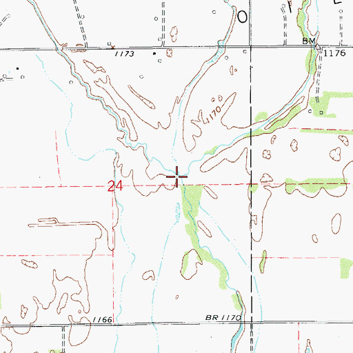 Topographic Map of Little Sandy Creek, OK