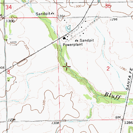 Topographic Map of Beaver Creek, KS