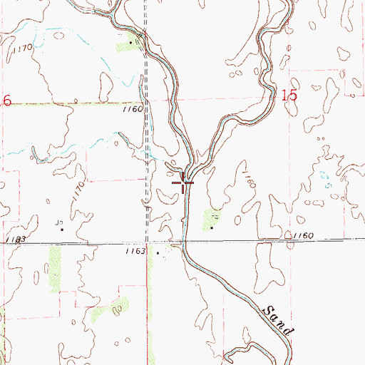 Topographic Map of Cooper Creek, OK