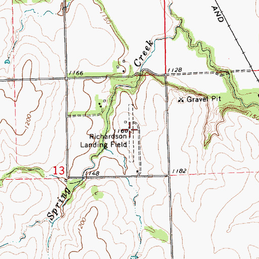 Topographic Map of Richardson Landing Field (historical), KS