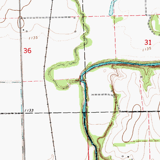 Topographic Map of Crooked Creek, KS