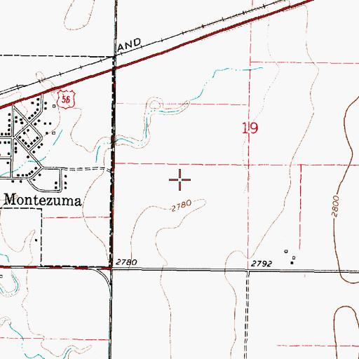 Topographic Map of Township of Montezuma, KS