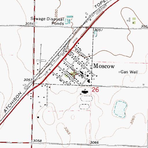 Topographic Map of Moscow, KS