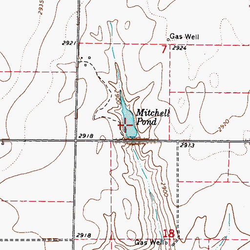 Topographic Map of Mitchell Pond, KS