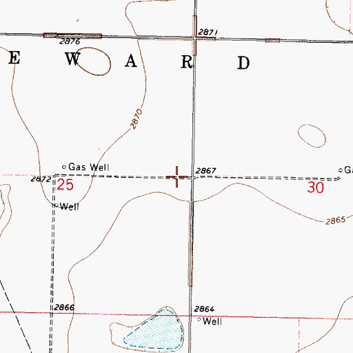 Topographic Map of Township of Seward, KS