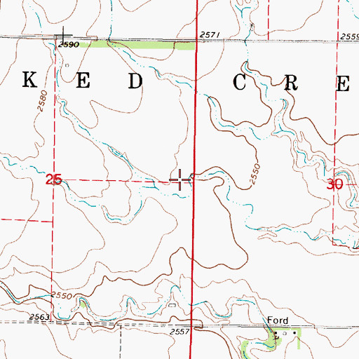 Topographic Map of Township of Crooked Creek, KS