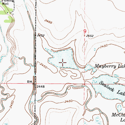 Topographic Map of Mayberry Lake, KS