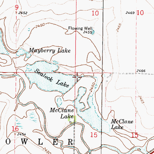 Topographic Map of Sealock Lake, KS