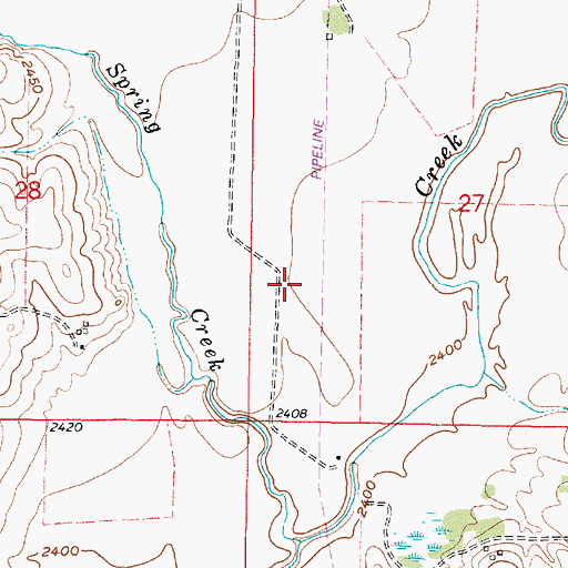 Topographic Map of Spring Creek, KS