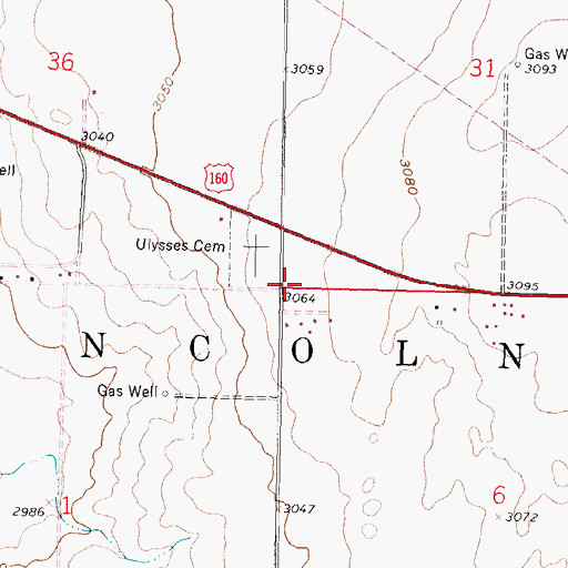Topographic Map of Township of Lincoln, KS