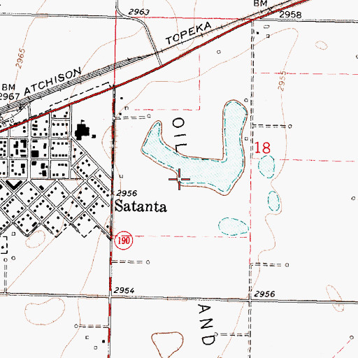 Topographic Map of Victory Oil and Gas Field, KS