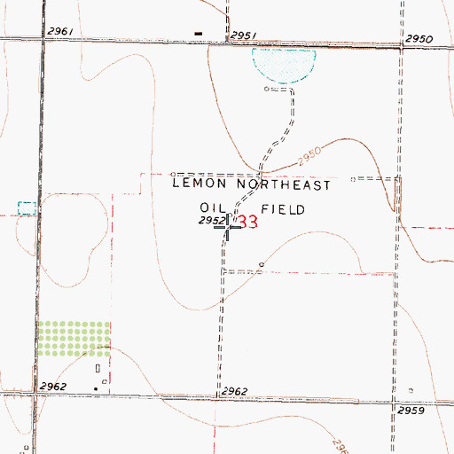 Topographic Map of Lemon Northeast Oil Field, KS