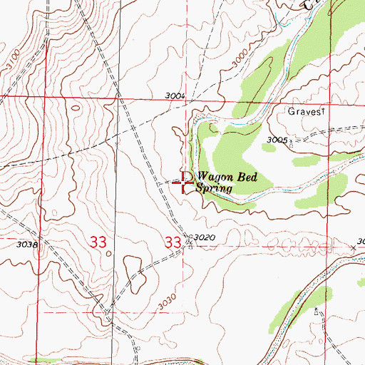 Topographic Map of Wagon Bed Spring, KS