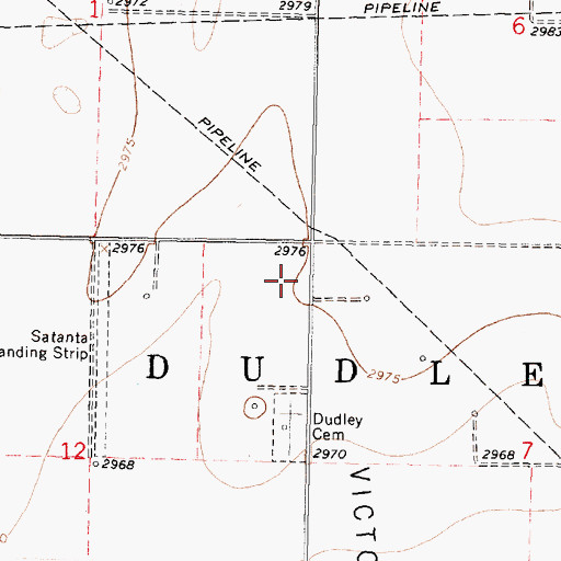 Topographic Map of Satanta Municipal Airport, KS