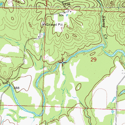 Topographic Map of Brushy Creek, AR