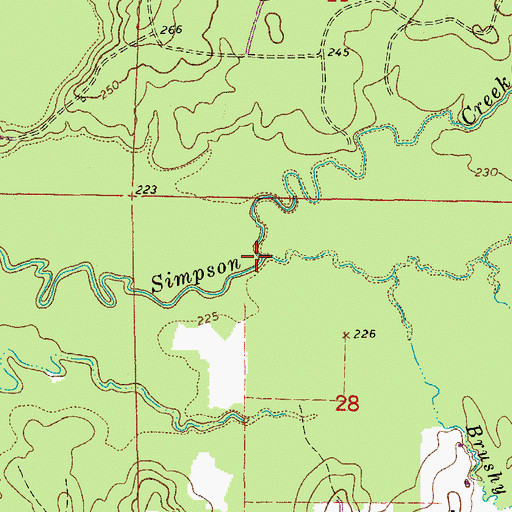 Topographic Map of Brushy Creek, AR