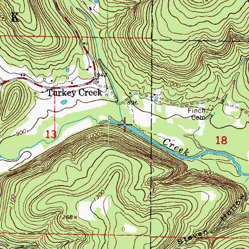 Topographic Map of Brushy Creek, AR