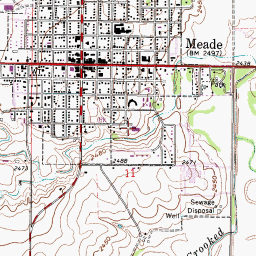 Topographic Map of Emmanuel Mennonite Church, KS