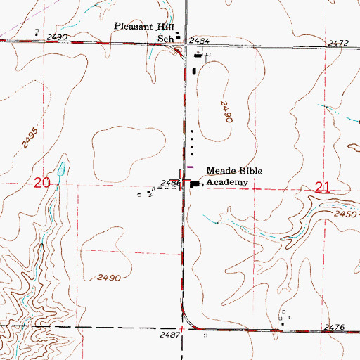 Topographic Map of Meade Bible Academy (historical), KS