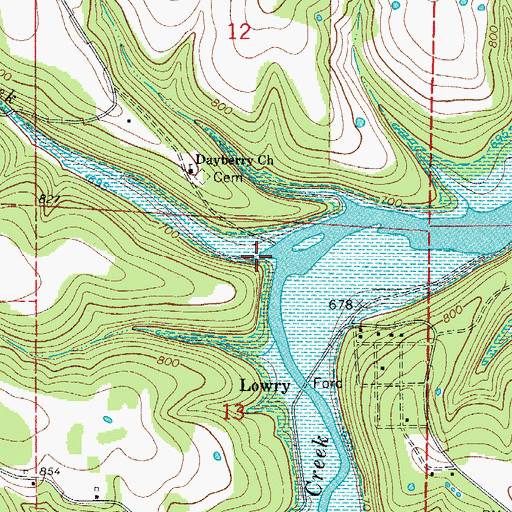 Topographic Map of Brushy Creek, AR