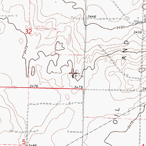 Topographic Map of Wilburton Oil and Gas Field, KS