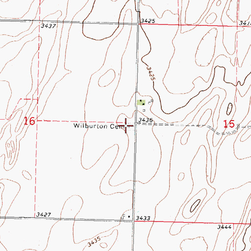 Topographic Map of Prairie Flower Cemetery, KS