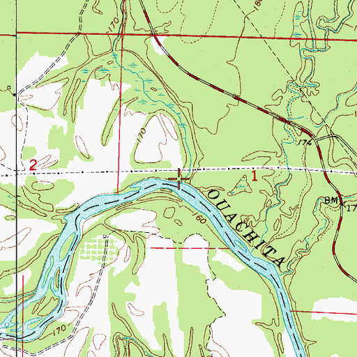 Topographic Map of Brushy Creek, AR