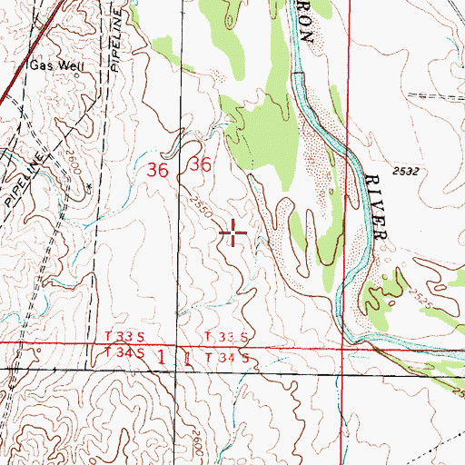 Topographic Map of Township of Fargo, KS